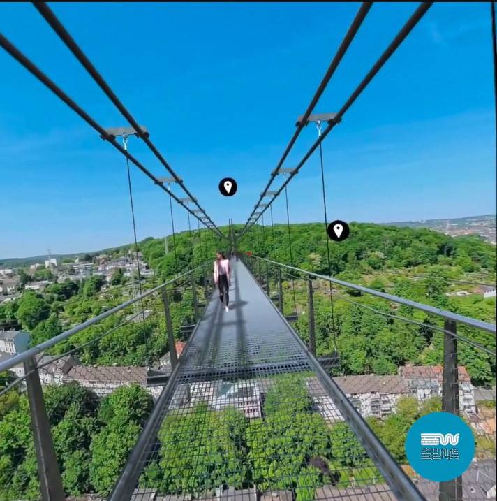 Die Visualisierung der geplanten Hängebrücke.