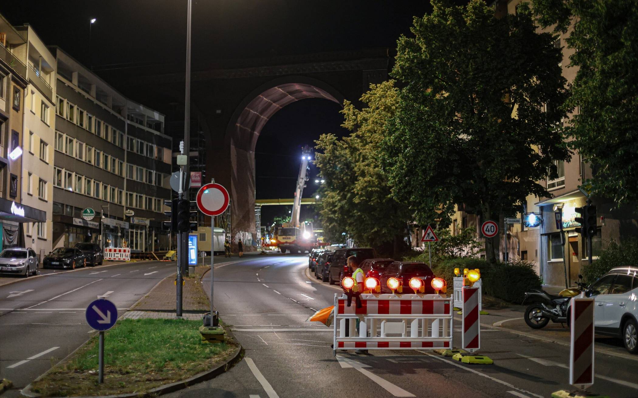 Die Sperrung beim Aufbau des Gerüsts
