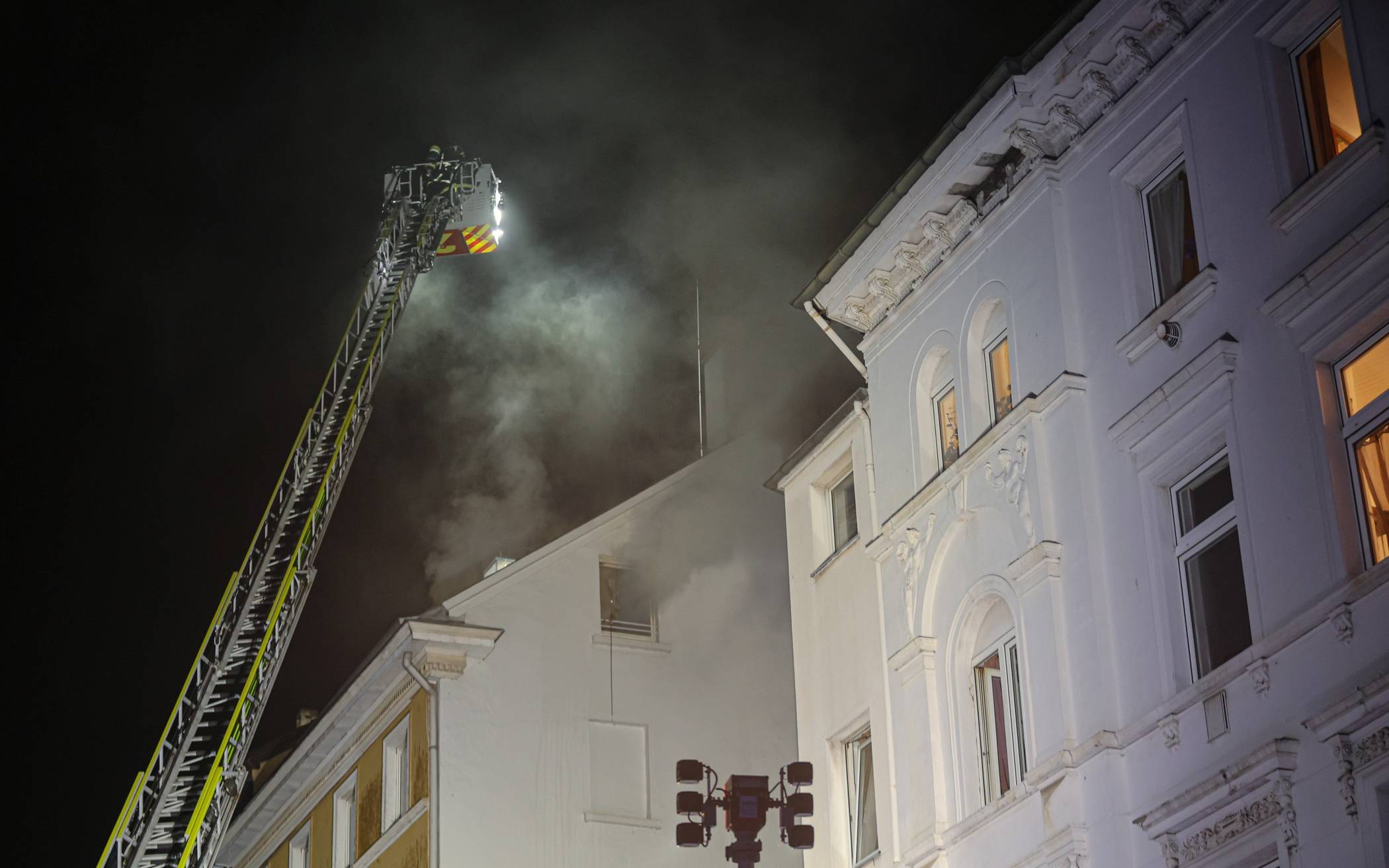 Die Drehleiter in der Gronaustraße.