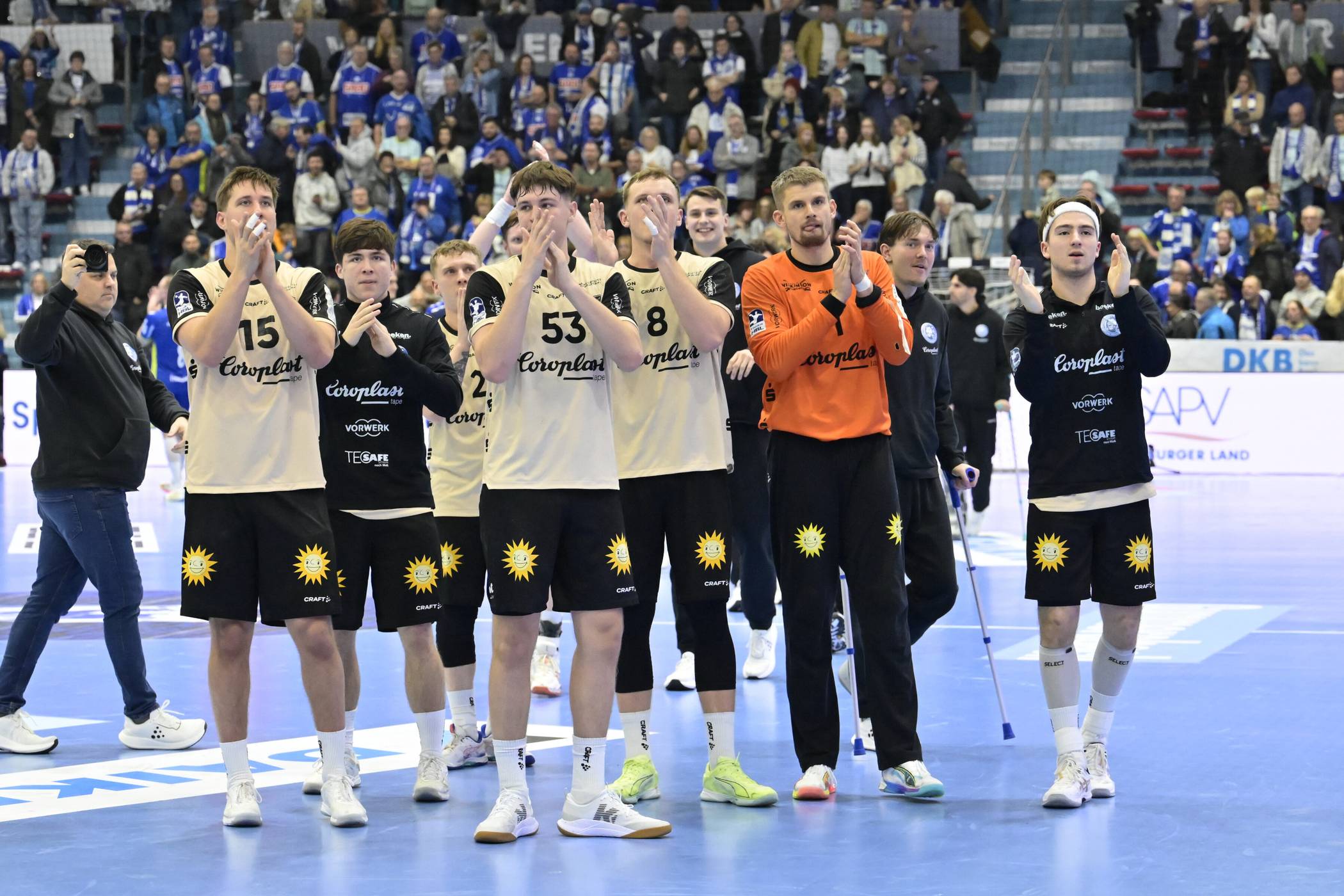  Der Jubel nach dem Abpfiff. 