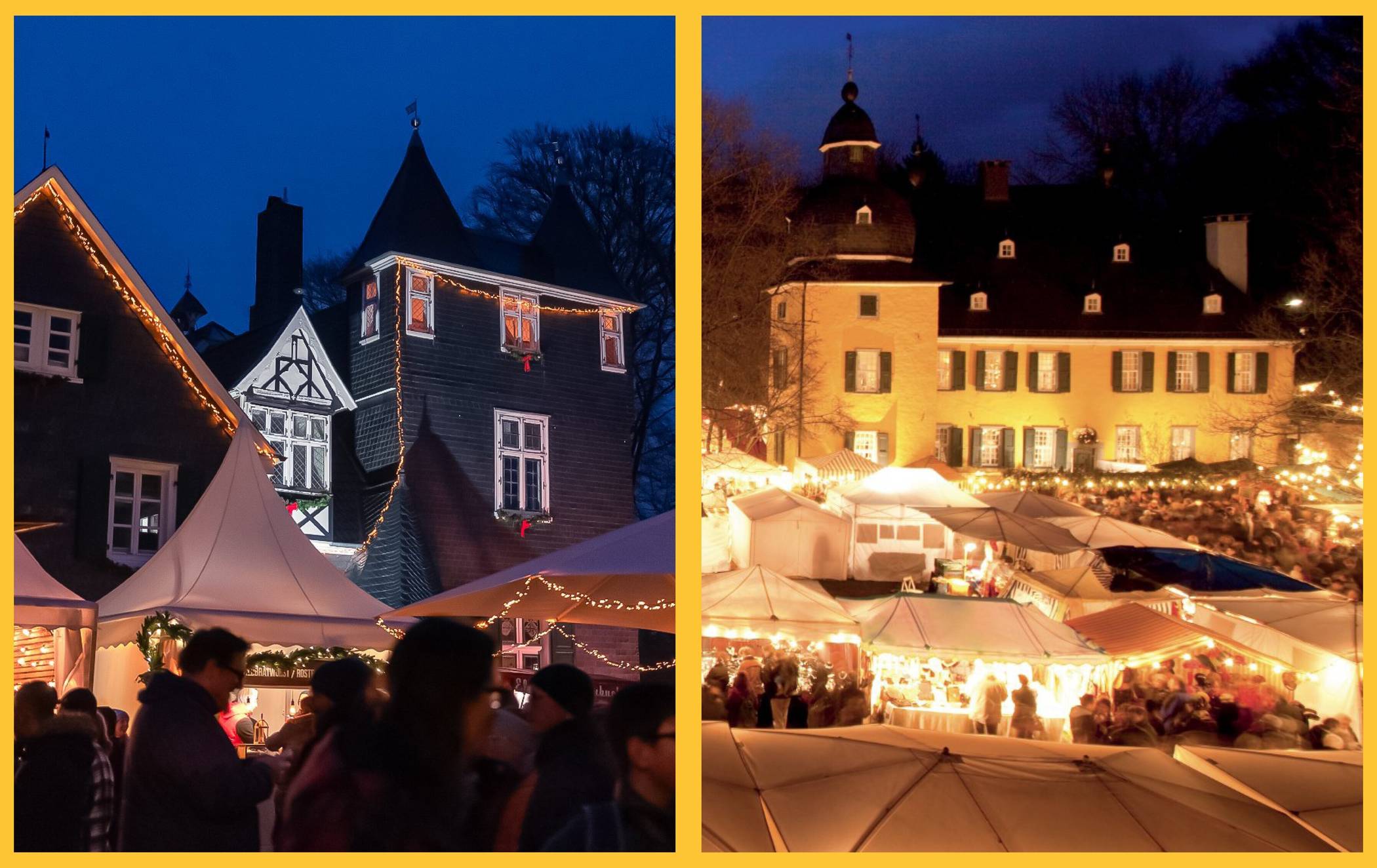  Zehn Euro Eintritt, nur eine Viertelstunde Autofahrt voneinander entfernt und echte Besuchermagnete: Die Weihnachtsmärkte an Schloss Lüntenbeck und Schloss Grünewald begehen in diesem Jahr ein Jubiläum. 