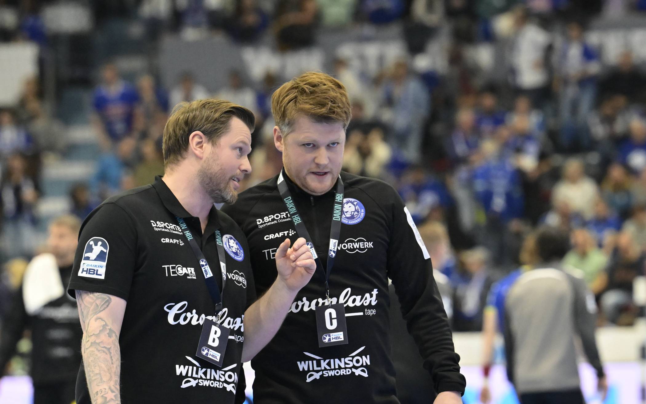 Die BHC-Trainer Arnor Gunnarsson (li.) und