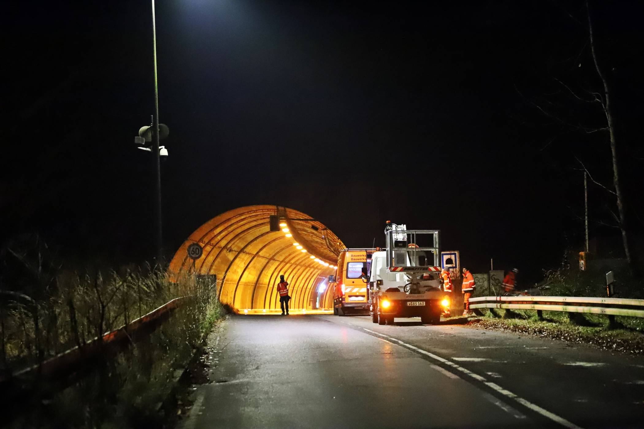  Arbeiten im Kiesbergtunnel im Dezember 2024. 