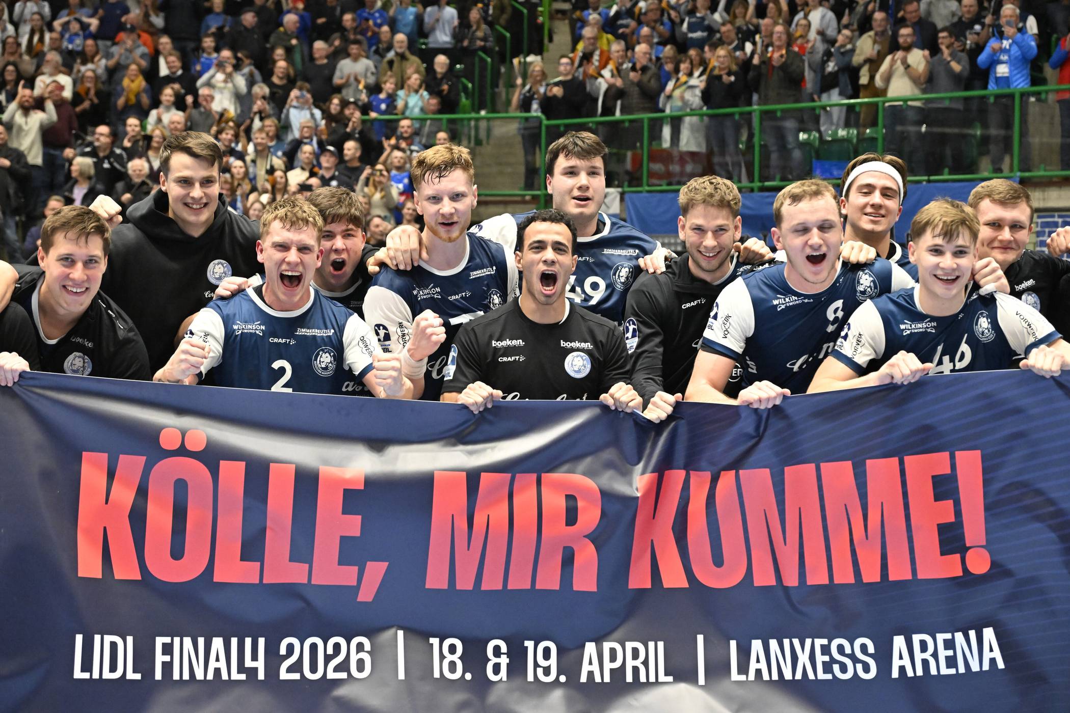 Der Jubel nach dem Sieg im Viertelfinale gegen Melsungen.