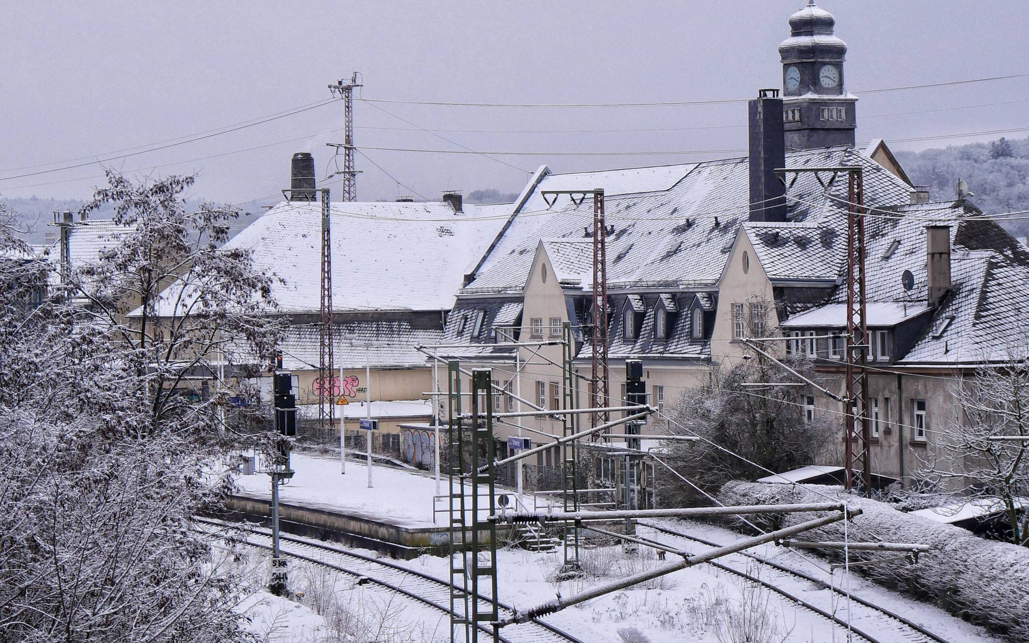 Blick auf den Bahnhof.
