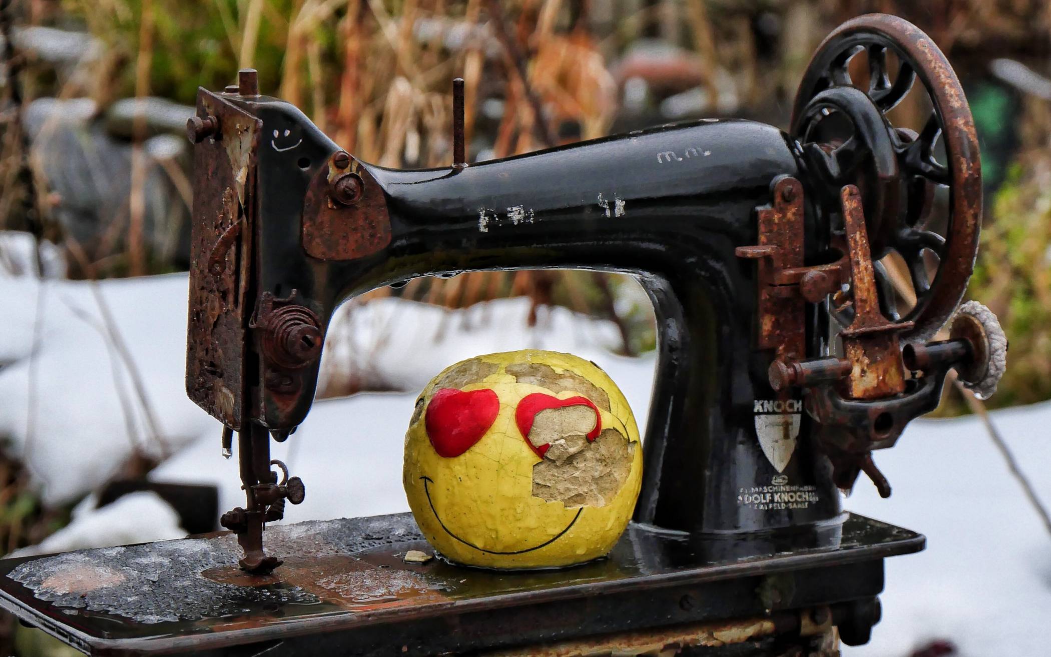 Zwei der Fundstücke im Steingarten.