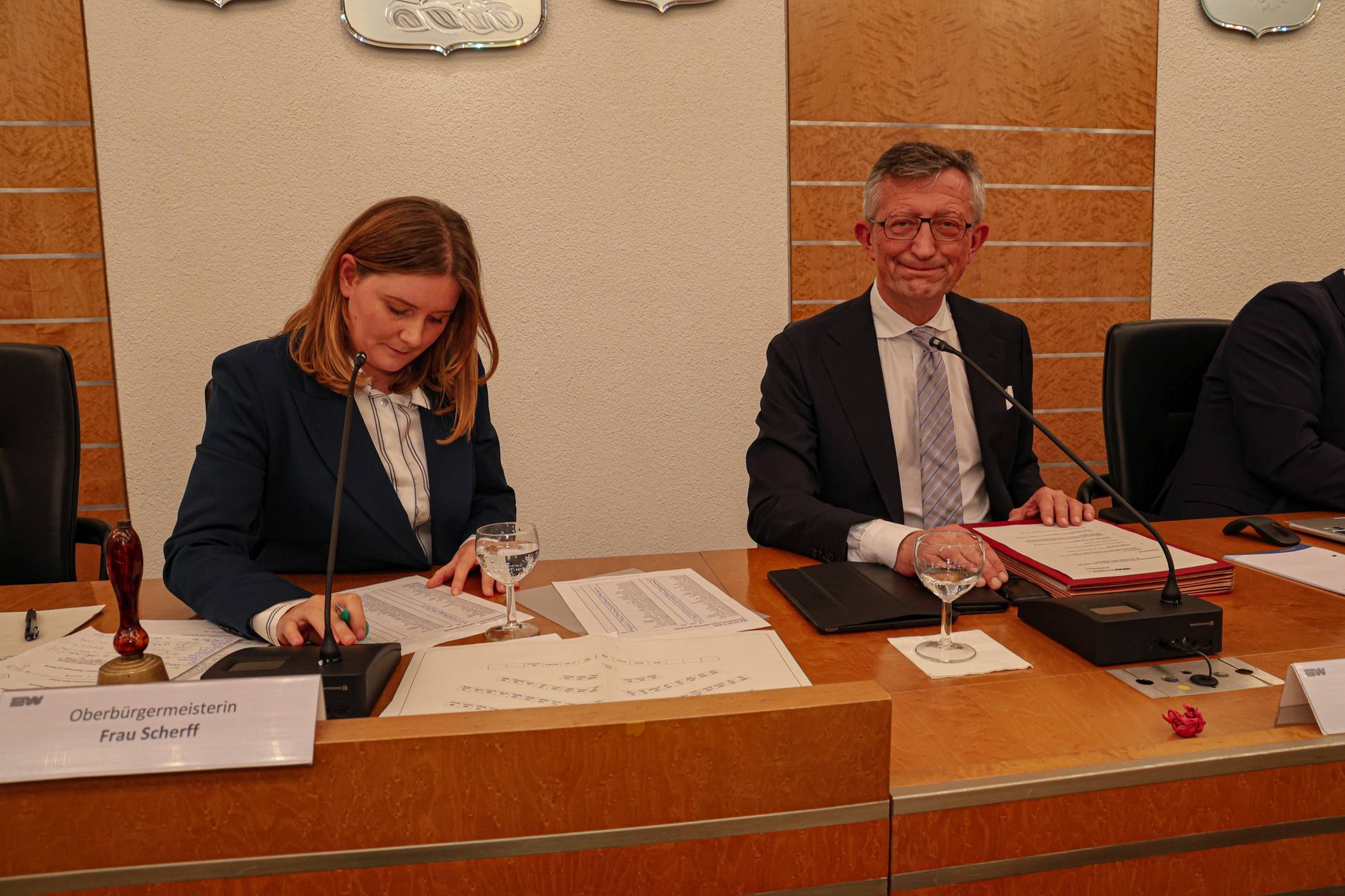 Oberbrgermeisterin Miriam Scherff und Stadtdirektor Matthias Nocke.