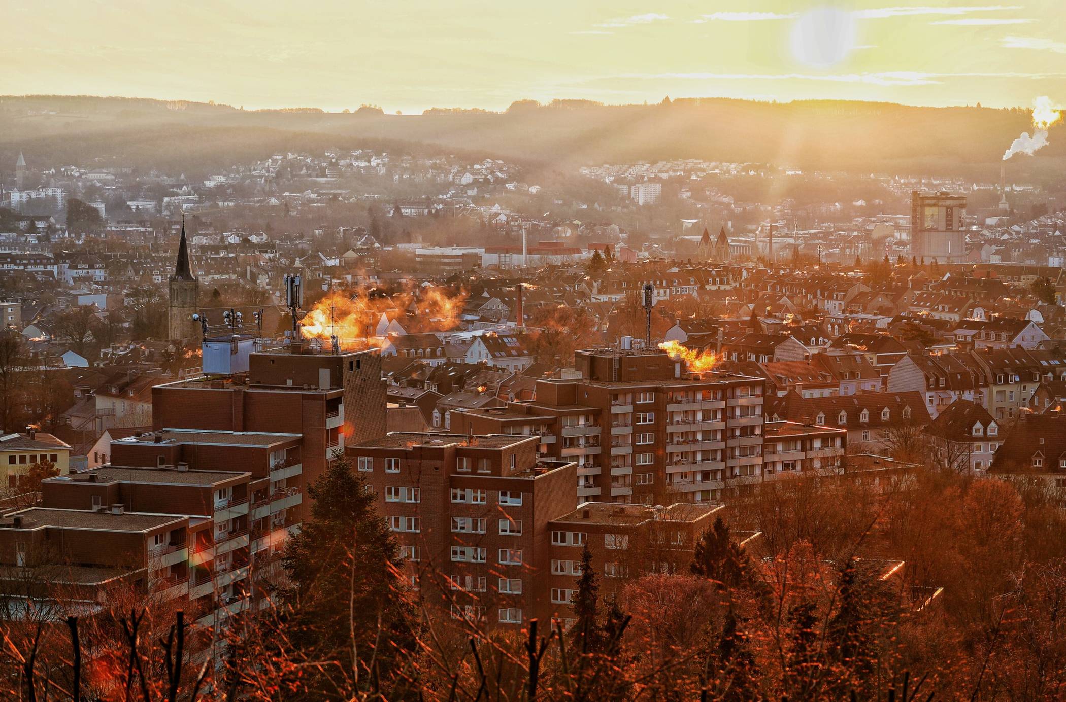  Blick aus dem Nordpark auf Barmen. 