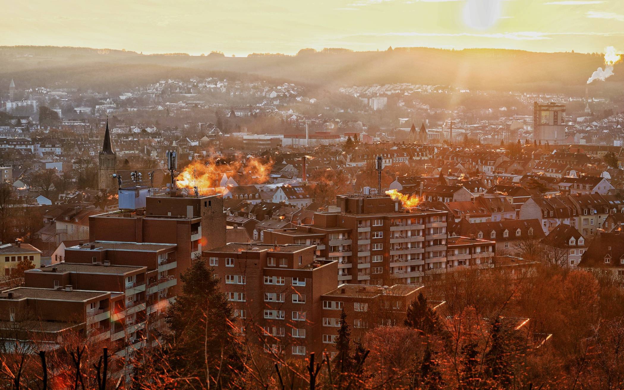 Blick aus dem Nordpark auf Barmen.