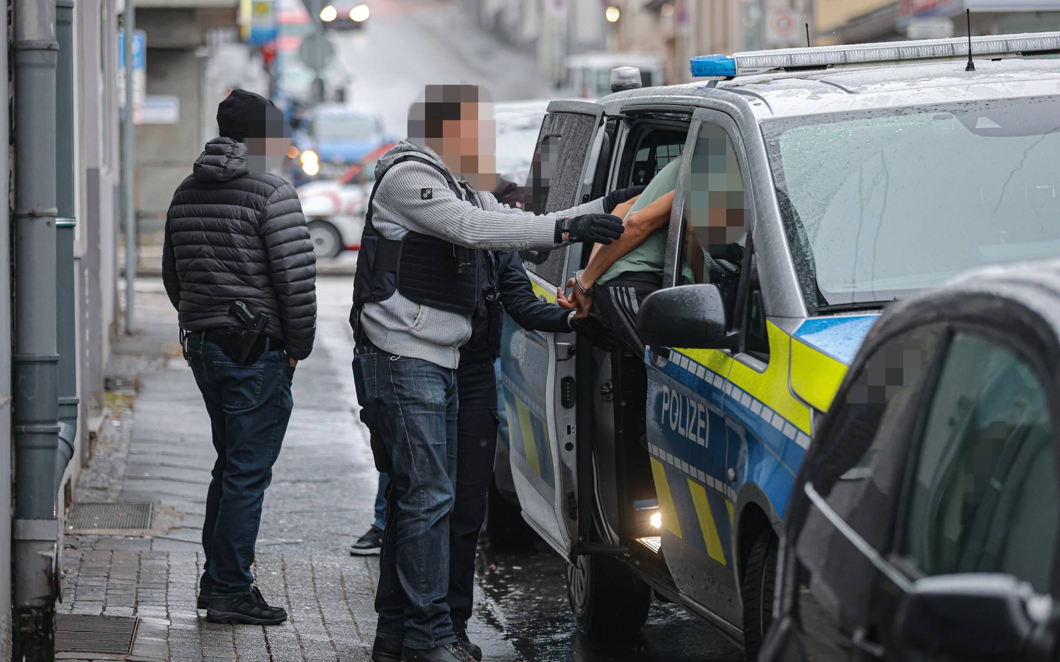 EIne der vier Festnahmen.