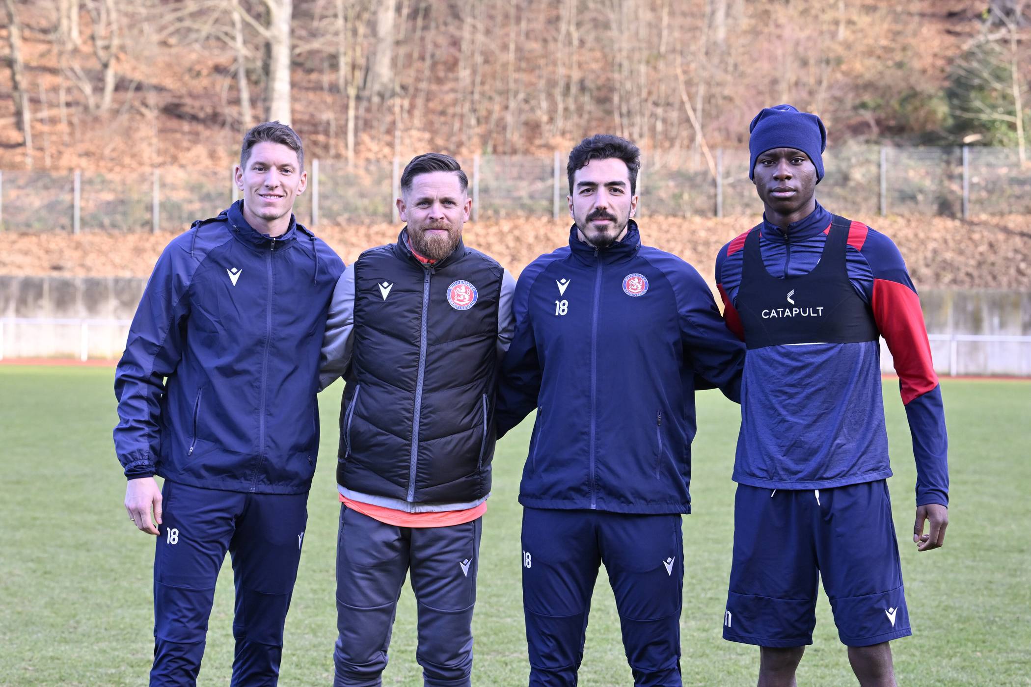  Von li.: Marko Stojanovic, Trainer Mike Wunderlich, Cenk Durgun und Josue Santo. 