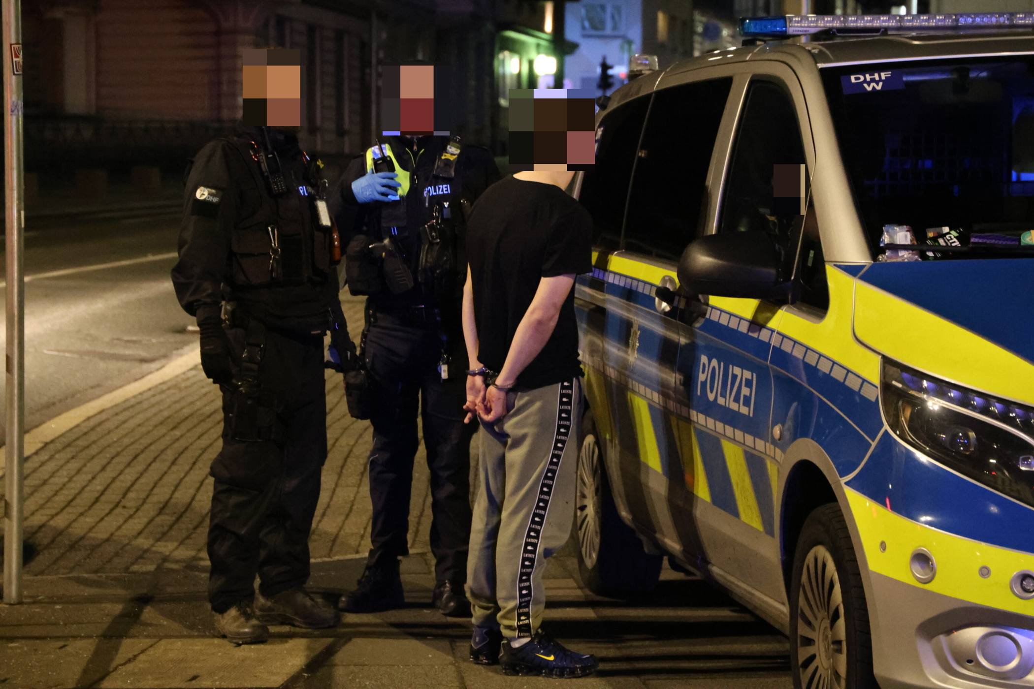  Die Polizei nahm den Tatverdächtigen in der Tannenbergstraße fest. 