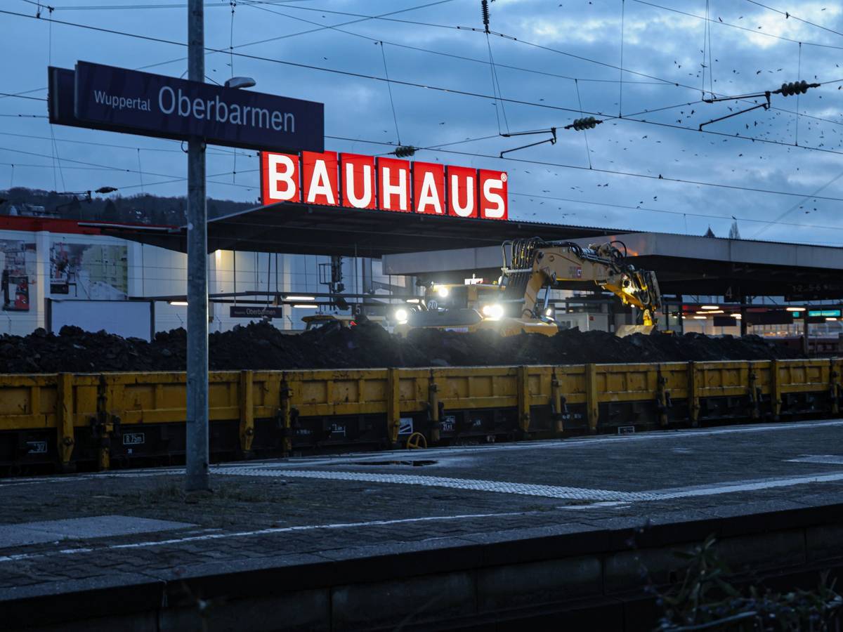 Bauarbeiten am Bahnhof Oberbarmen
