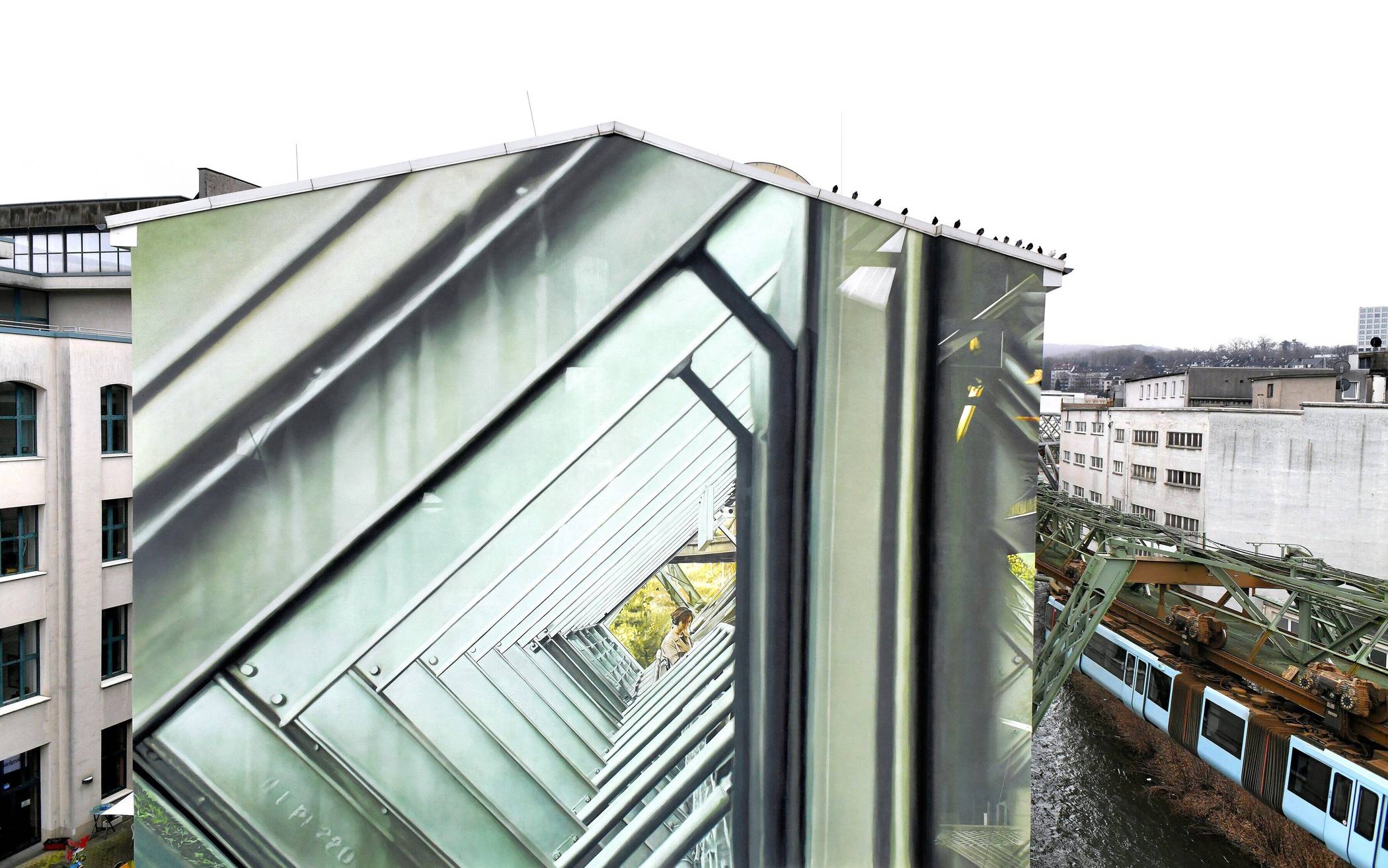  Das große Mural an der Hofaue. 