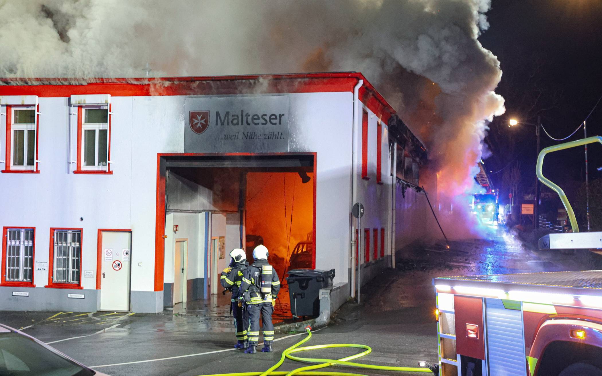 Dienstbetrieb läuft bei Maltesern trotz Großbrand weiter
