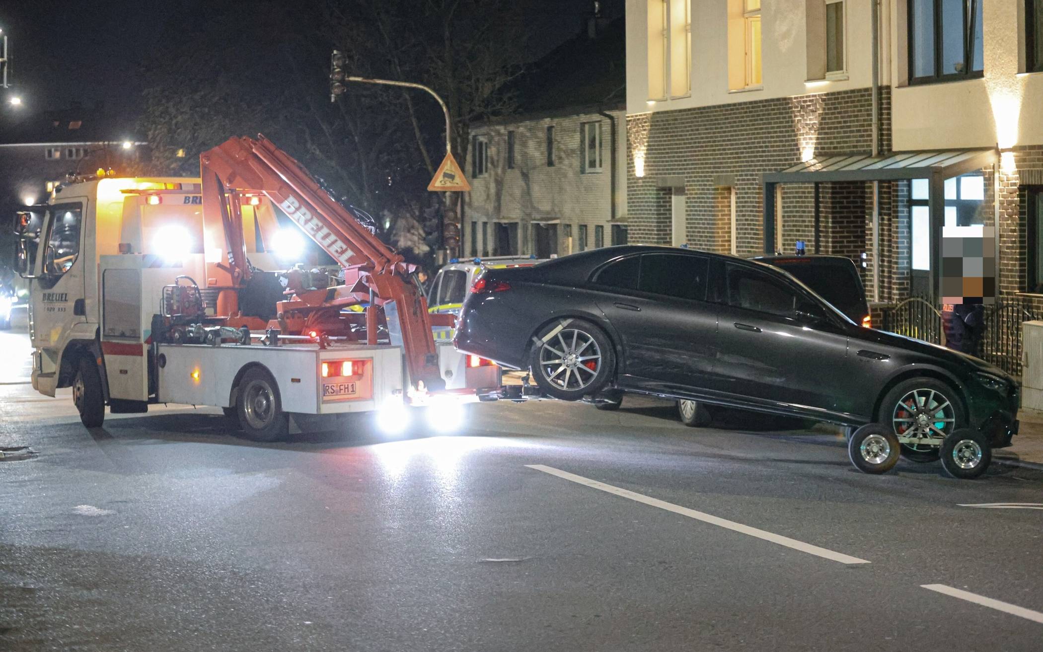 Der Mercedes wurde abgeschleppt.