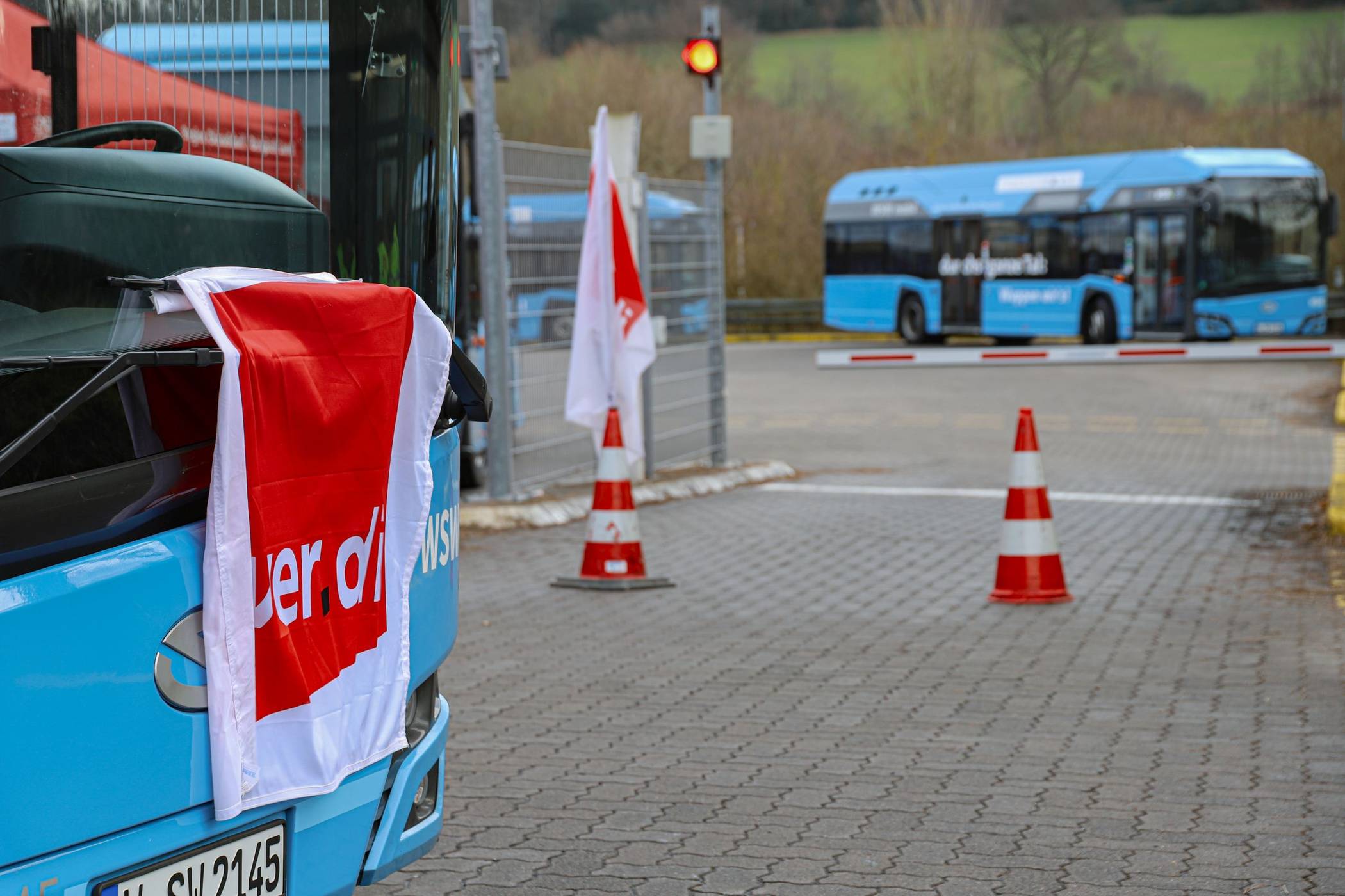  Warnstreik am Betriebshof im März 2025. 