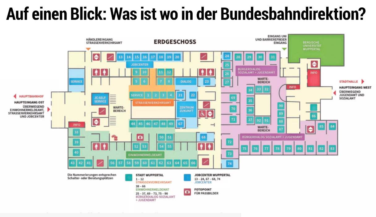 Viele Verwaltungseinheiten sind nun am Döppersberg.