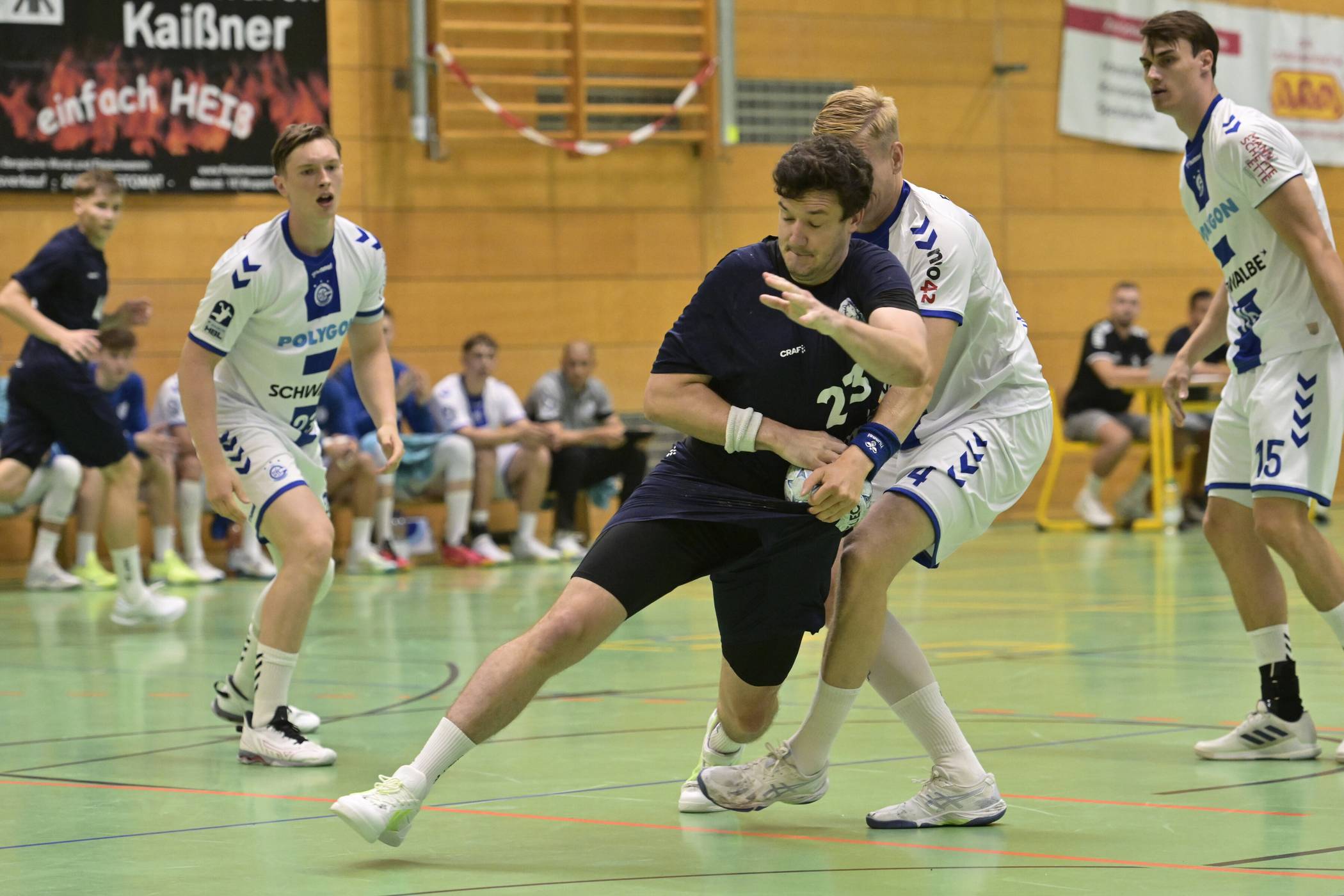 Joshua Thiele im August 2024 im Test gegen Gummersbach.