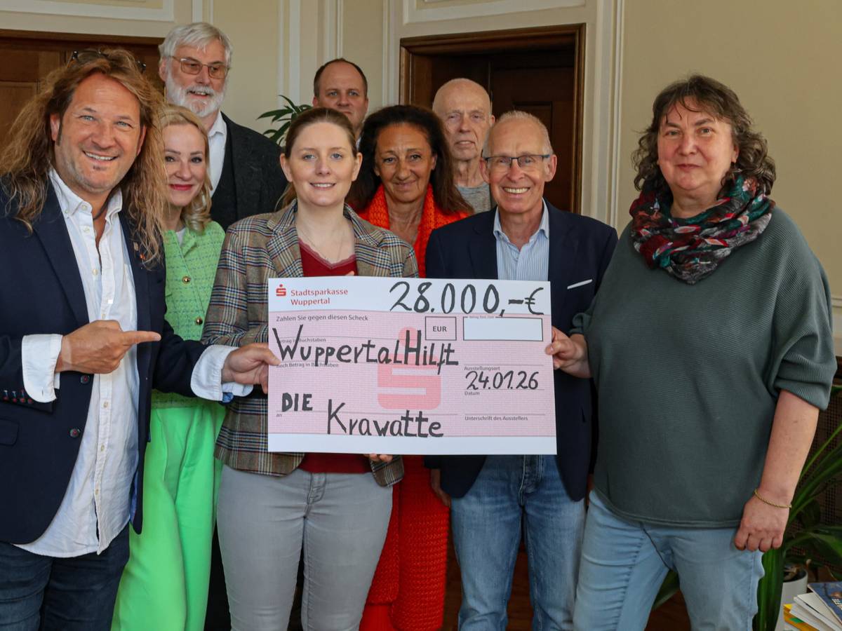 „Wuppertal hilft“ spendet 28.000 Euro an die „Krawatte“