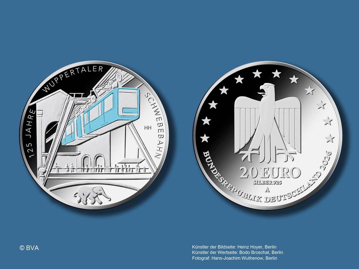 Schwebebahn-Gedenkmünze auf Silber-Sparkurs