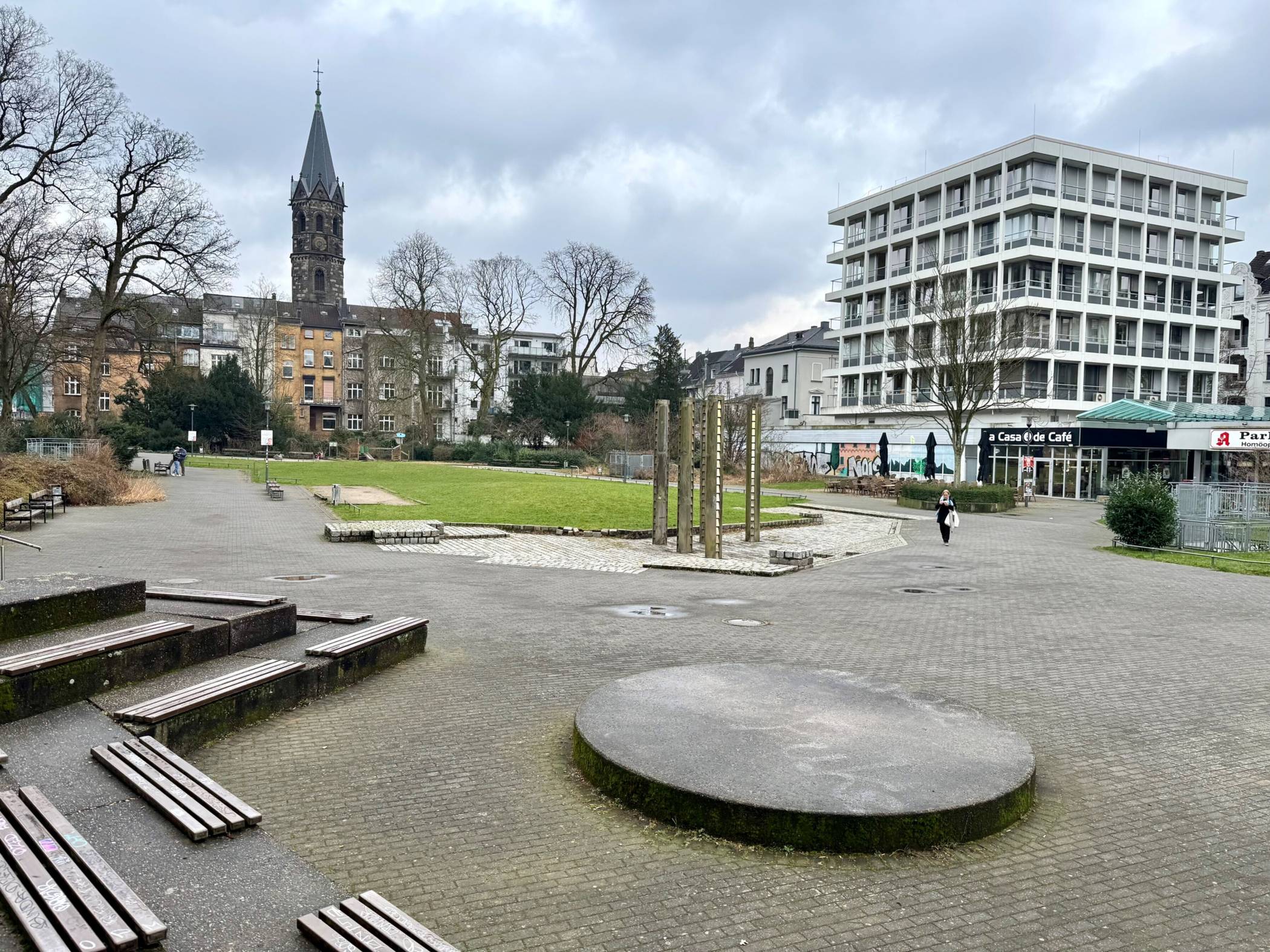 Blick in den Deweerthschen Garten im Februar 2025.