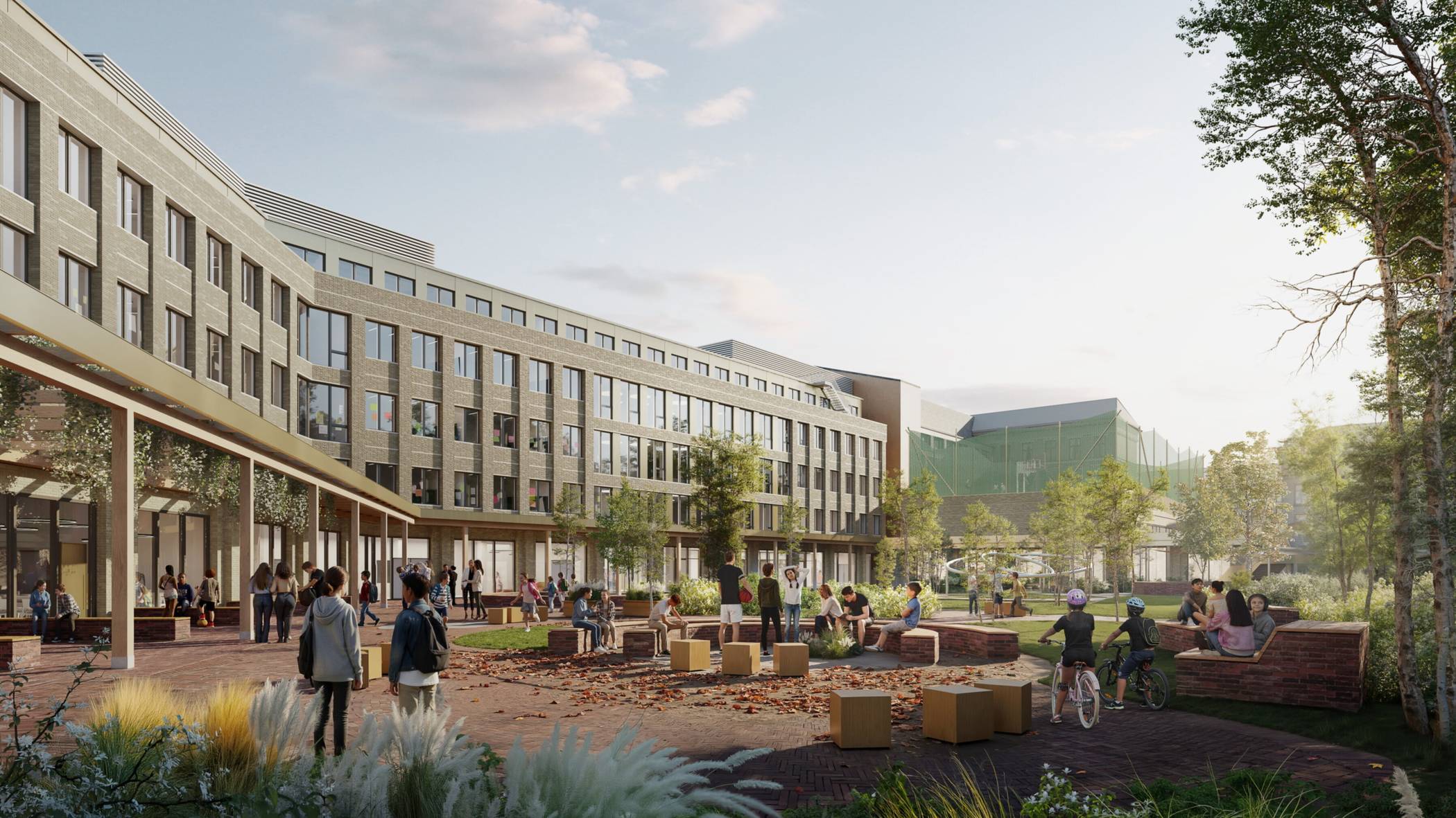 Blick auf den Pausenhof.