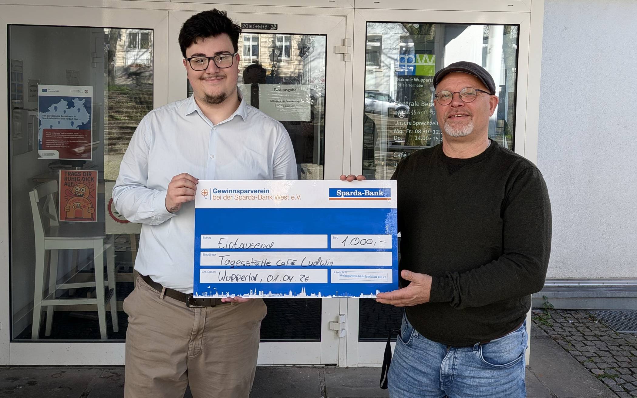 1.000 Euro für die Tagesstätte Café Ludwig