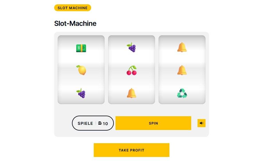 Sudoku, Minesweeper, Glücksrad und Slot-Machine