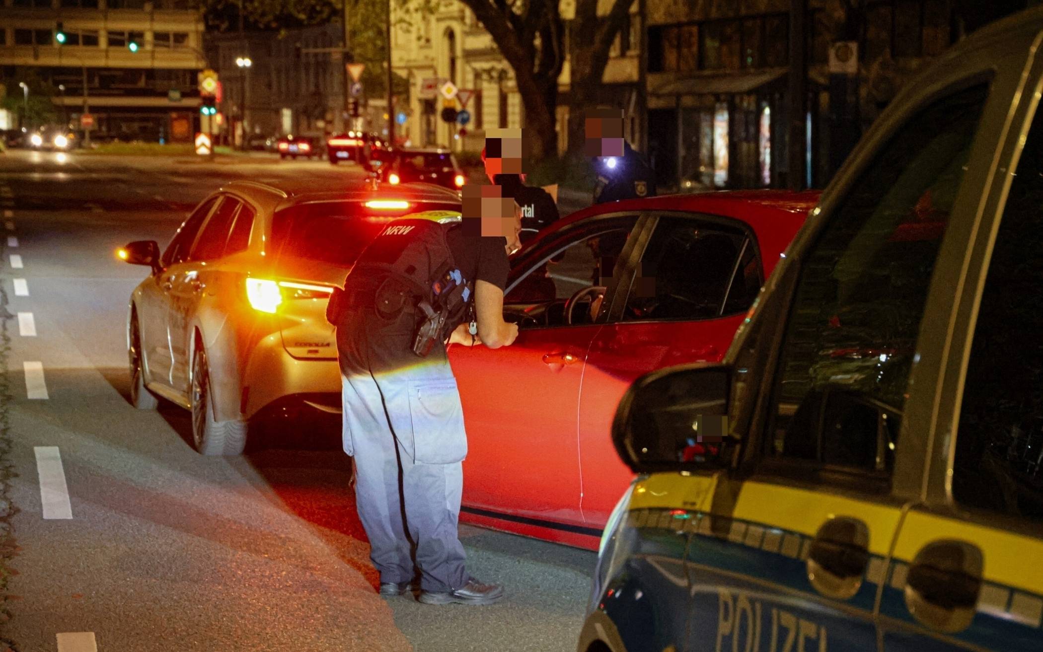 Die Kontrollstelle vor dem Robert-Daum-Platz.