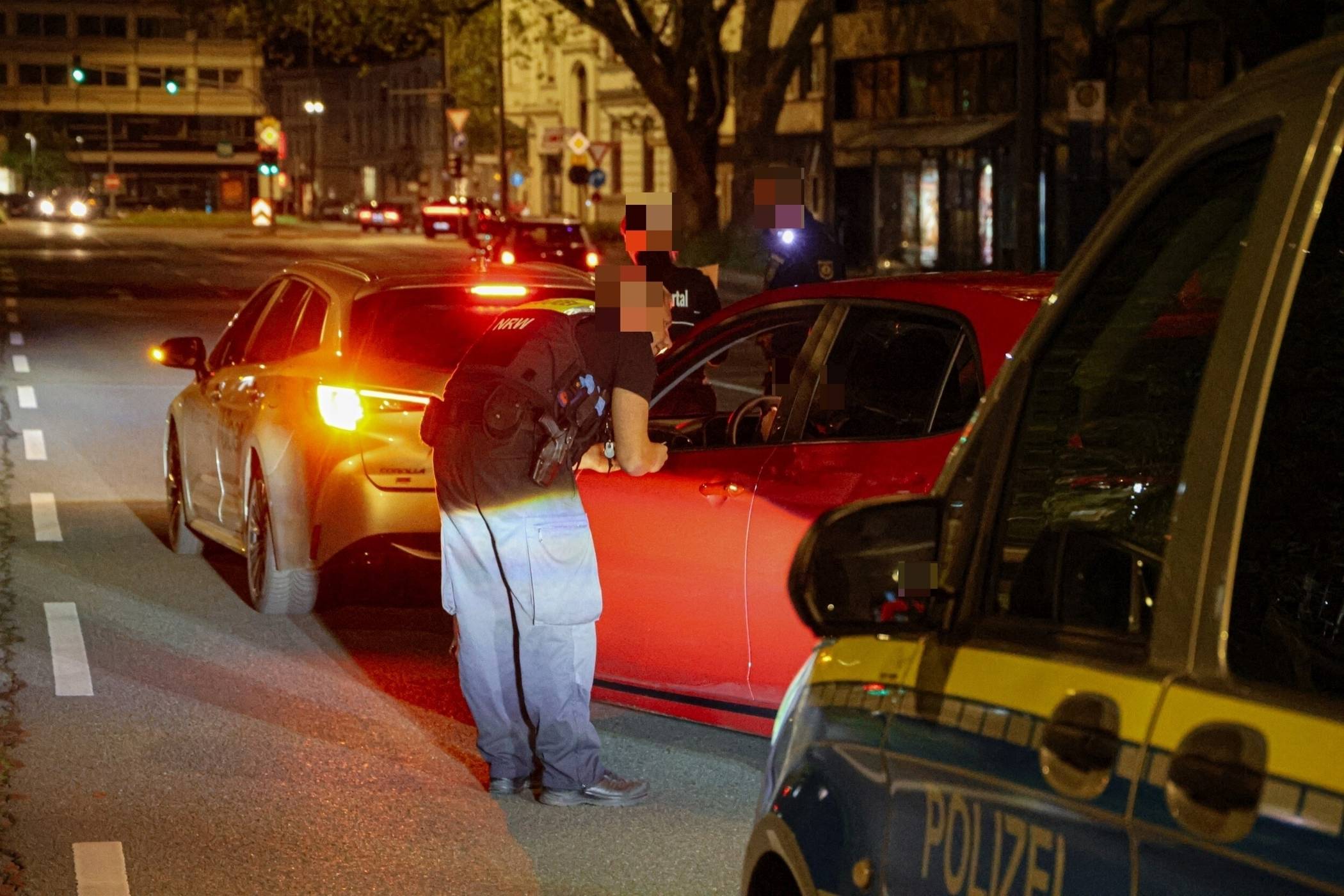  Die Kontrollstelle vor dem Robert-Daum-Platz. 