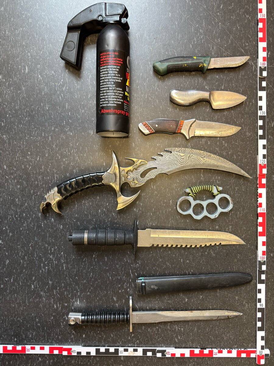  Einige der sichergestellten Waffen. 