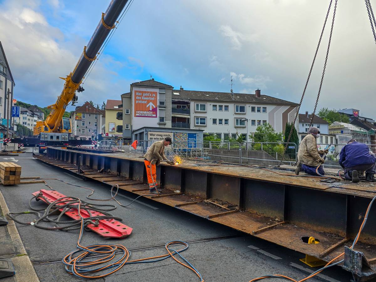Bauarbeiten an Brücke Fischertal
