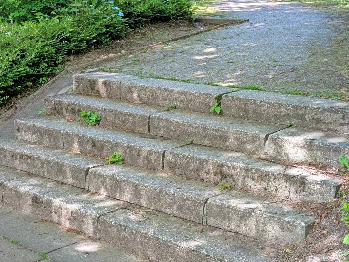 Fünf Stufen, aber kein Geländer