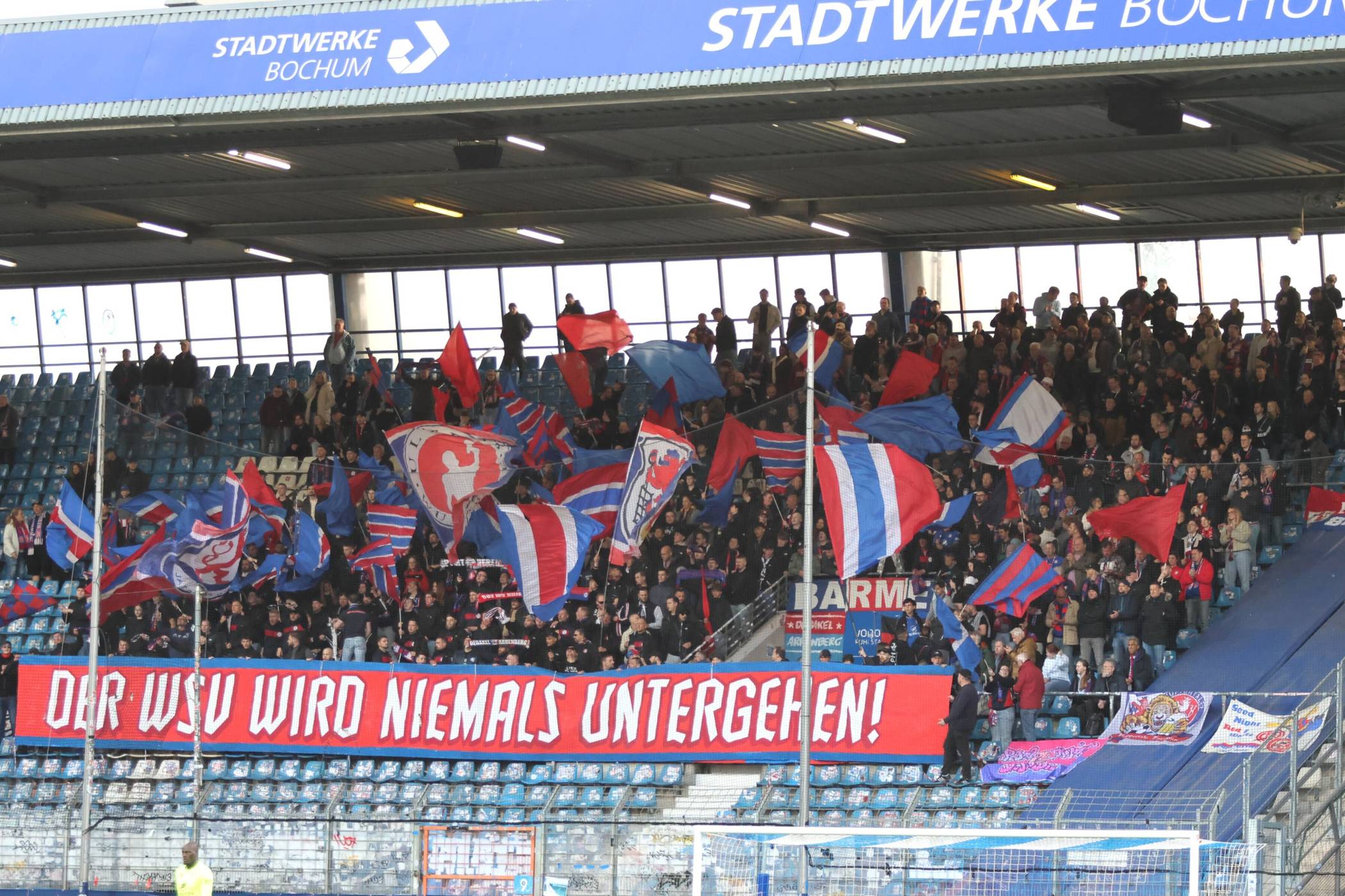  WSV-Banner beim Auswärtsspiel in Bochum. 
