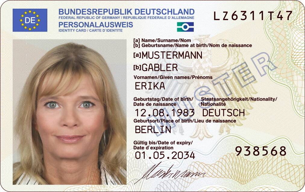 Personalausweis mit Online-Ausweisfunktion.