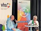 Uwe Schneidewind und Moderatorin Annette Hager.⇥