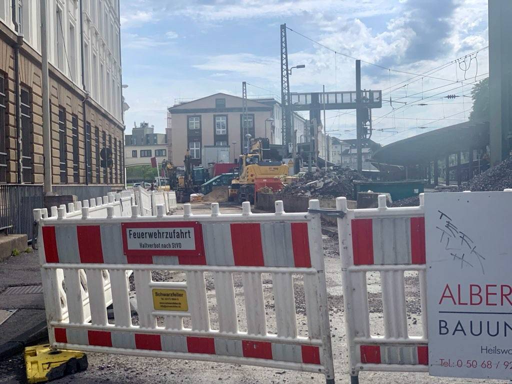 Die Arbeiten am Wuppertaler Hauptbahnhof.
