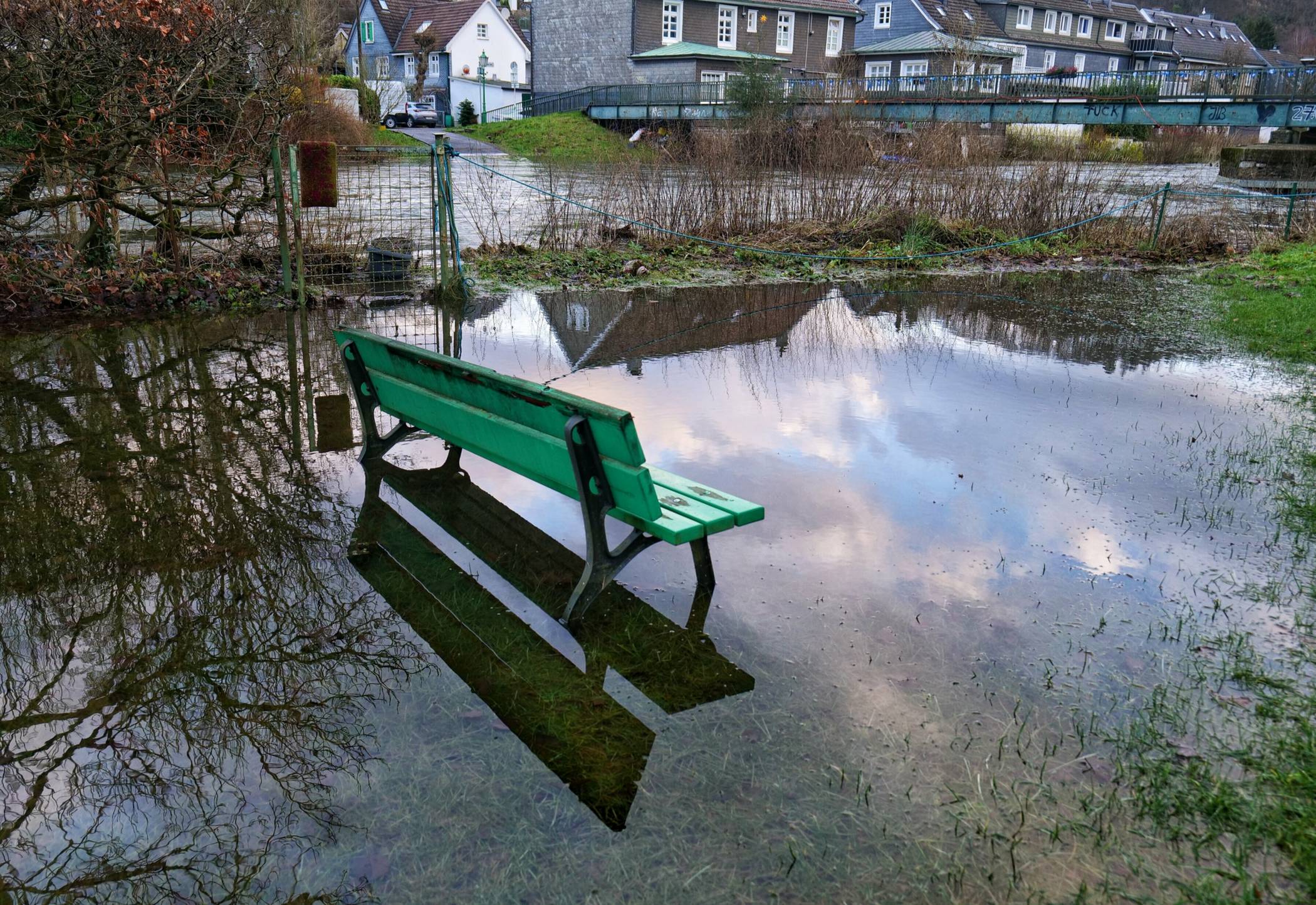  Hochwasser in Beyenburg im Dezember 2023. 