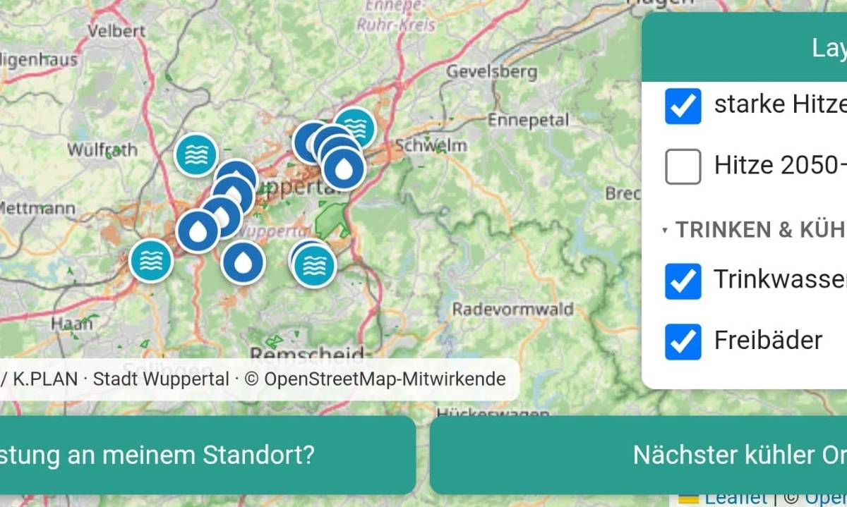 „Hitzekarte Wuppertal“: Cool durch die Stadt