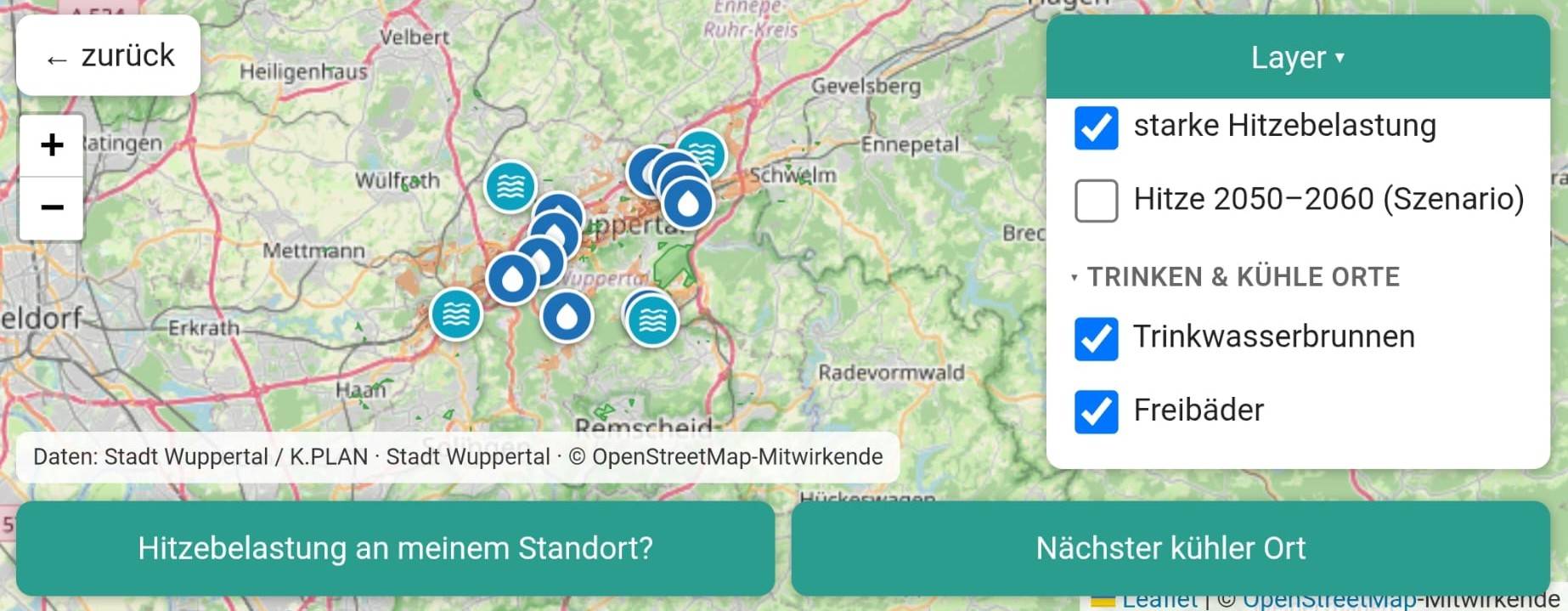 Auf der Hitzekarte lassen sich verschiedene