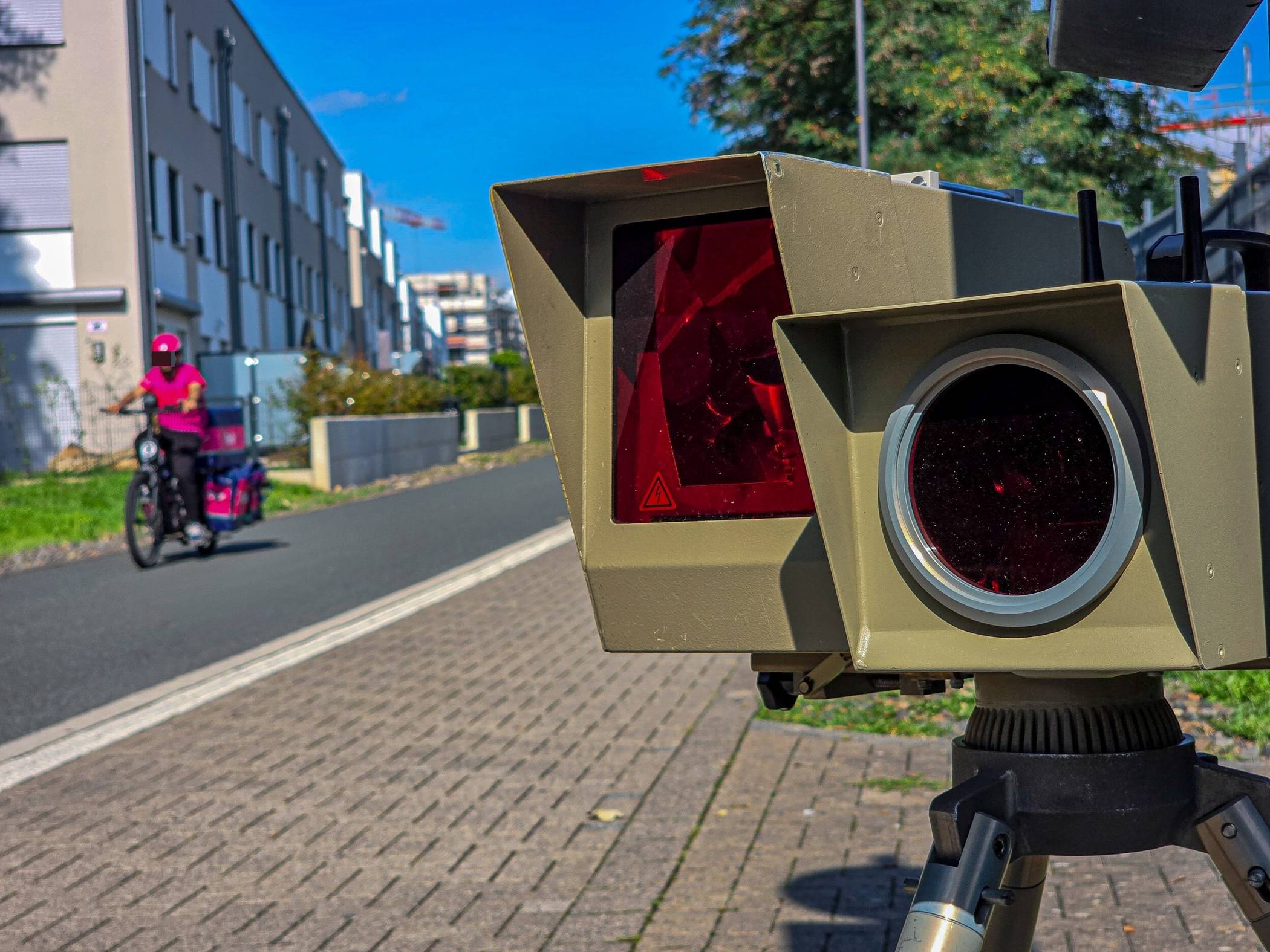 Die mobile Anlage am Rande der Strecke.