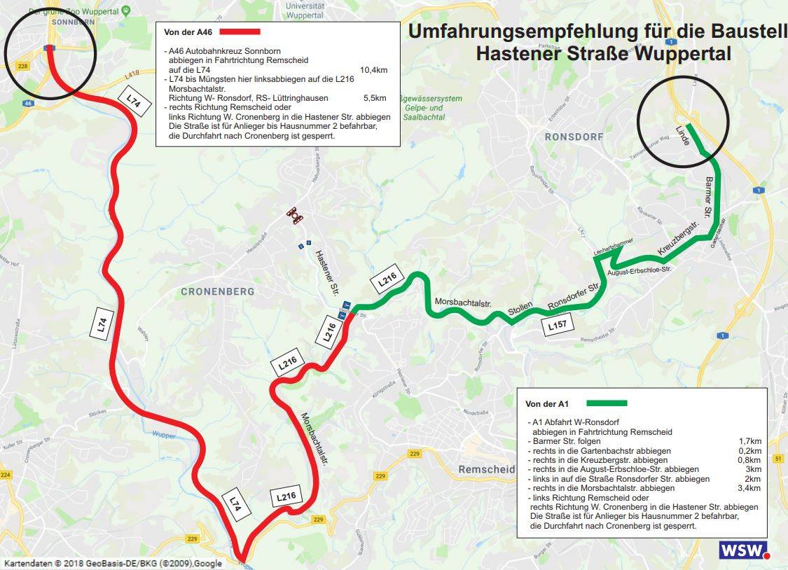  Ortskundige sollten den Bereich großräumig umfahren. 