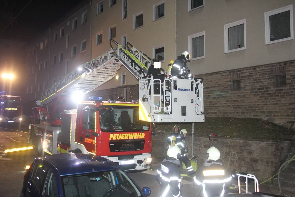 Über Drehleiter gerettet