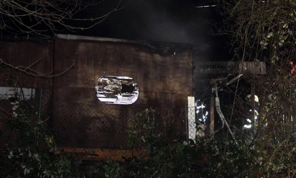 Gartenlauben brannten