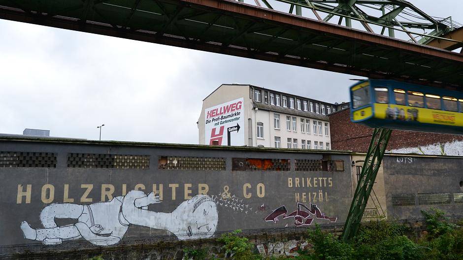 Aus dem Streetart-Projekt "Outsides" 2006, ein Werk des Künstlers...