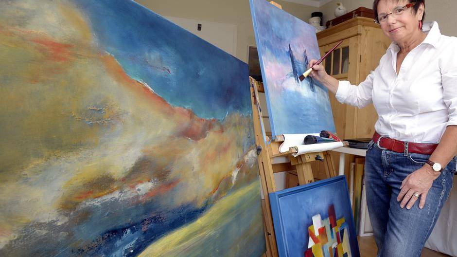 Uschi Rustler, Acryl- und Ölmalerei auf Leinwand, Wuppertal,...