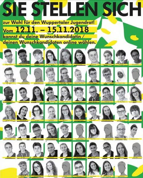  Das Plakat mit den Kandidatinnen und Kandidaten. 