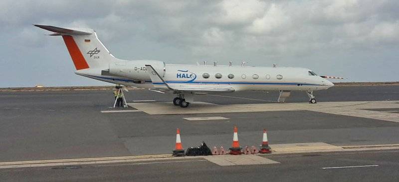  HALO kurz vor dem Start zum zehnten Messflug. 