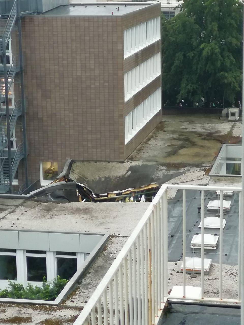 Dach am Campus Haspel eingekracht